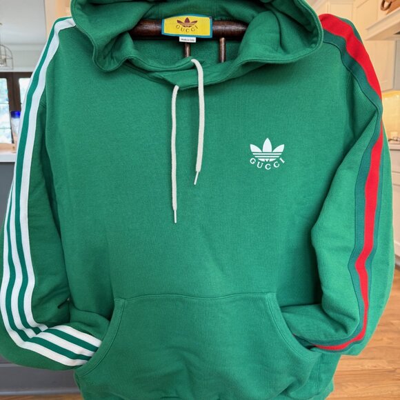 Gucci x Adidas Green Hoodie – Unisex Size L - Picture 4 of 11